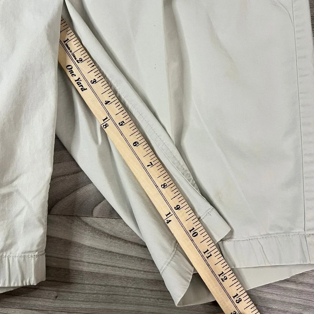 J.Crew Chino‎ Shorts Mens 32 Beige Khaki Stretch Flat Front Pockets Zip Casual